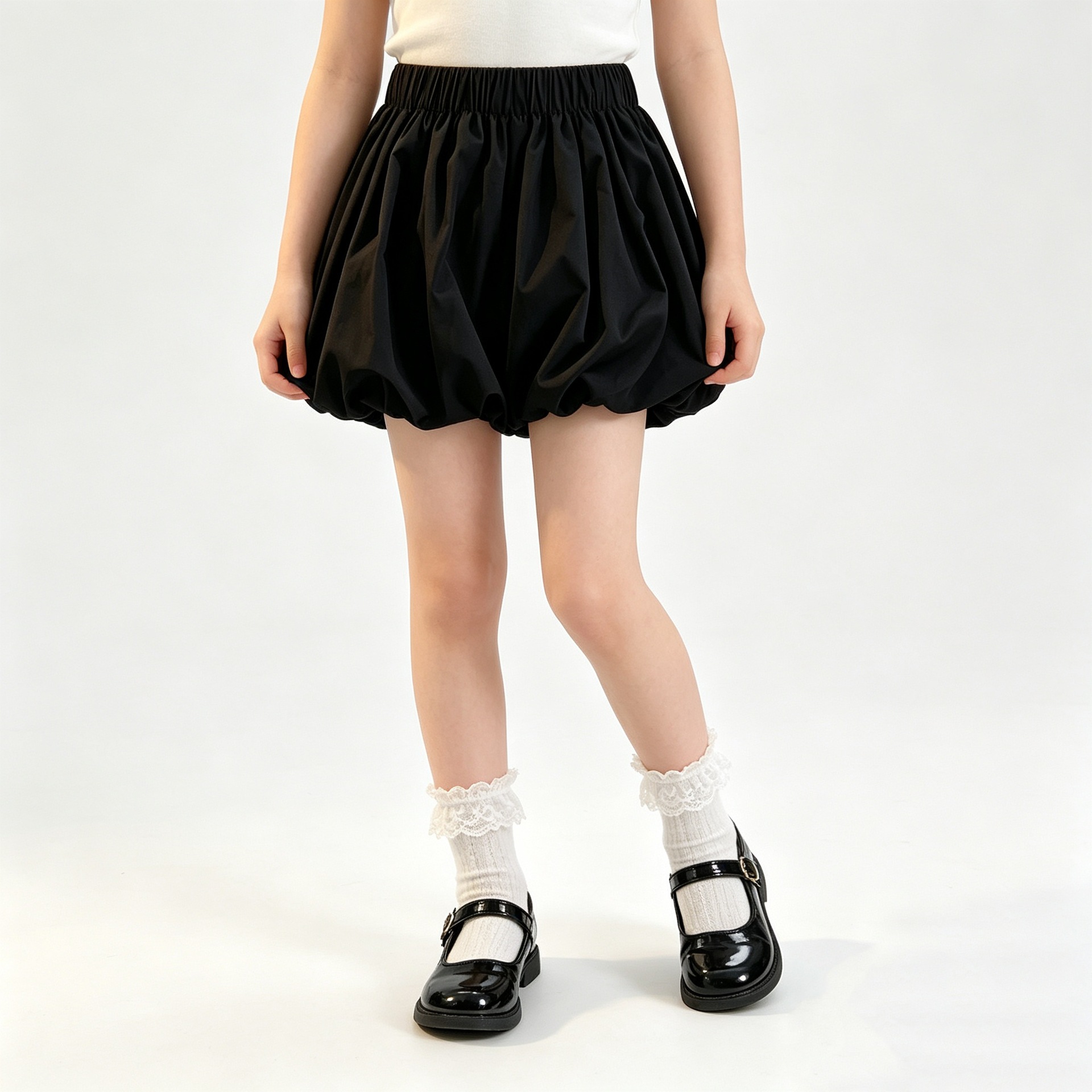 女子学生バブルスカートブルマーズゴムウエストパフィースカート - Summer Clothing Europe のレビューと価格