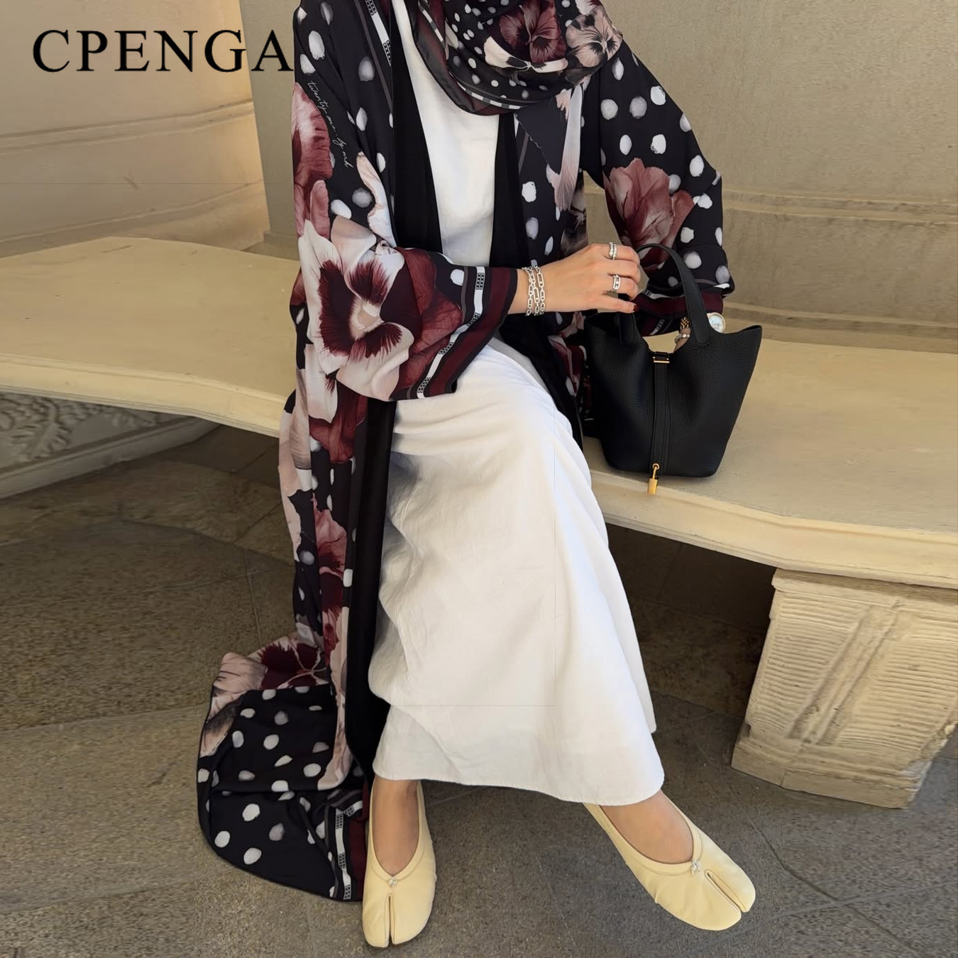 2026年夏用ツーピース花柄水玉プリントヒジャブアバヤ、ムス - Summer Clothing Hijab のレビューと価格